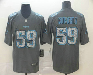 Men's Carolina Panthers #59 Luke Kuechly Gray Fashion Static 2019 Vapor Untouchable Stitched NFL Nike Limited Jersey