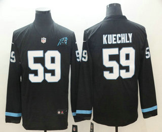 Men's Carolina Panthers #59 Luke Kuechly Nike Black Therma Long Sleeve Limited Jersey