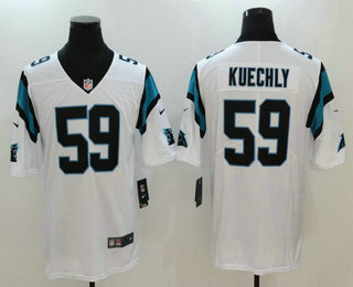 Men's Carolina Panthers #59 Luke Kuechly White 2017 Vapor Untouchable Stitched NFL Nike Limited Jersey