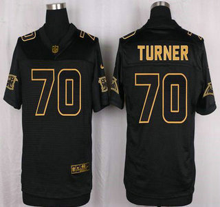 Men's Carolina Panthers #70 Trai Turner 2016 Pro Line Black Gold Collection Jersey