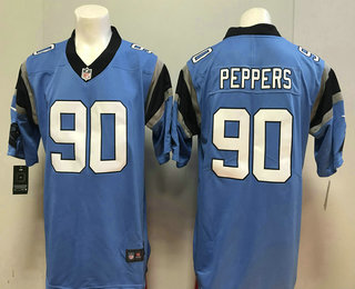 Men's Carolina Panthers #90 Julius Peppers Light Blue 2017 Vapor Untouchable Stitched NFL Nike Limited Jersey