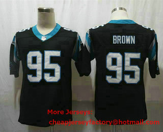 Men's Carolina Panthers #95 Derrick Brown Black 2020 Vapor Untouchable Stitched NFL Nike Limited Jersey