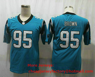 Men's Carolina Panthers #95 Derrick Brown Light Blue 2020 Vapor Untouchable Stitched NFL Nike Limited Jersey