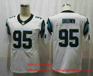 Men's Carolina Panthers #95 Derrick Brown White 2020 Vapor Untouchable Stitched NFL Nike Limited Jersey