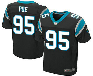 Men's Carolina Panthers #95 Dontari Poe Black Team Color NFL Nike Elite Jersey
