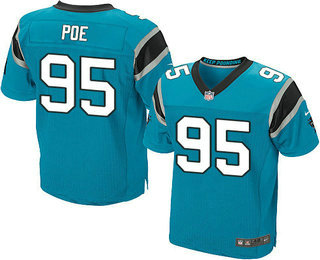 Men's Carolina Panthers #95 Dontari Poe Light Blue Alternate NFL Nike Elite Jersey