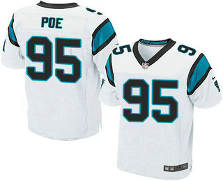 Men's Carolina Panthers #95 Dontari Poe White Road NFL Nike Elite Jersey