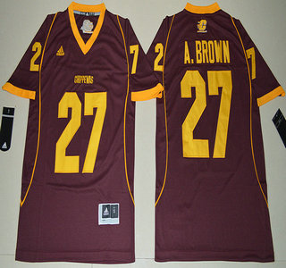 Men's Central Michigan Chippewas #27 Antonio Brown Red Stitched NCAA 2016 College Football Jersey