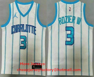 Men's Charlotte Hornets #3 Terry Rozier III White 2021 Brand Jordan Swingman Jersey