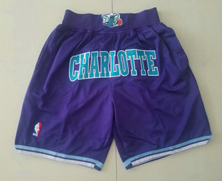 Men's Charlotte Hornets Purple Just Don Shorts Swingman Shorts