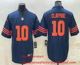 Men's Chicago Bears #10 Chase Claypool Blue Orange 2022 Vapor Untouchable Stitched NFL Nike Limited Jersey