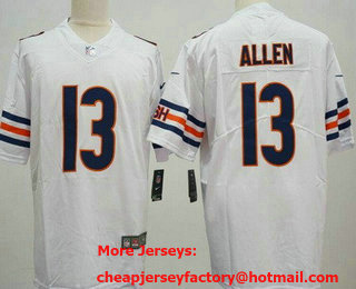Men's Chicago Bears #13 Keenan Allen Limited White Vapor Jersey