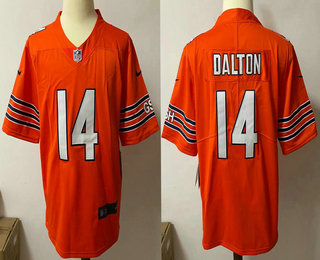 Men's Chicago Bears #14 Andy Dalton Orange 2021 Vapor Untouchable Stitched NFL Nike Limited Jersey
