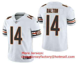 Men's Chicago Bears #14 Andy Dalton White 2021 Vapor Untouchable Stitched NFL Nike Limited Jersey