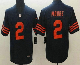 Men's Chicago Bears #2 DJ Moore Blue Orange 2022 Vapor Untouchable Stitched Nike Limited Jersey