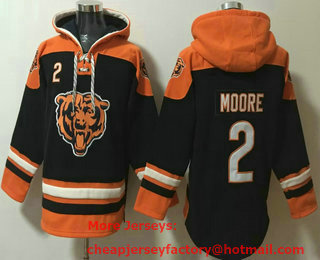 Men's Chicago Bears #2 DJ Moore Navy Blue Ageless Must Have Lace Up Pullover Hoodie