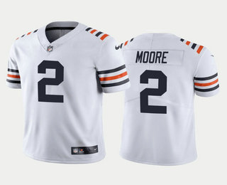 Men's Chicago Bears #2 DJ Moore White Limited Stitched Football Jersey