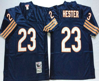 Men's Chicago Bears #23 Devin Hester Navy Blue Throwback Jersey by Mitchell & Ness