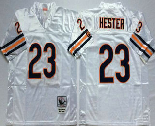 Men's Chicago Bears #23 Devin Hester White Throwback Jersey by Mitchell & Ness