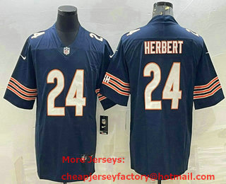 Men's Chicago Bears #24 Khalil Herbert Navy Blue 2022 Vapor Untouchable Stitched NFL Nike Limited Jersey