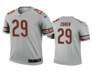 Men's Chicago Bears #29 Tarik Cohen Silver Inverted Legend Jersey