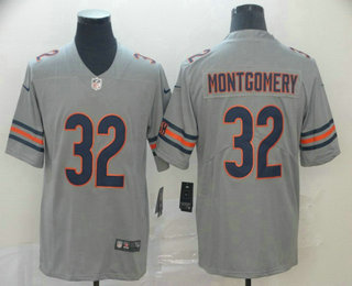Men's Chicago Bears #32 David Montgomery Grey 2019 Inverted Legend Stitched NFL Nike Limited Jersey