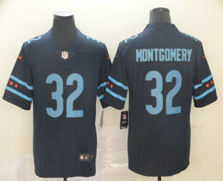 Men's Chicago Bears #32 David Montgomery Navy Blue 2019 Vapor Untouchable Stitched NFL Nike City Edition Limited Jersey