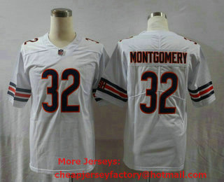 Men's Chicago Bears #32 David Montgomery White 2017 Vapor Untouchable Stitched NFL Nike Limited Jersey