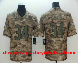 Men's Chicago Bears #34 Walter Payton 2018 Camo Salute to Service Stitched NFL Nike Limited Jersey