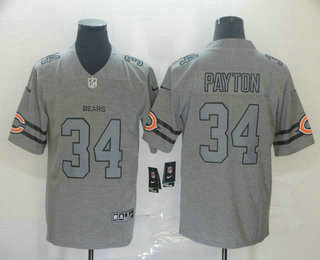 Men's Chicago Bears #34 Walter Payton 2019 Gray Gridiron Vapor Untouchable Stitched NFL Nike Limited Jersey