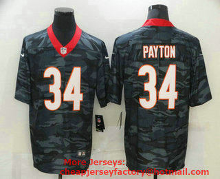 Men's Chicago Bears #34 Walter Payton 2020 Camo Limited Stitched Nike NFL Jersey