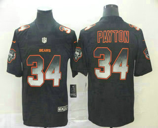 Men's Chicago Bears #34 Walter Payton Black 2019 Vapor Smoke Fashion Stitched NFL Nike Limited Jersey