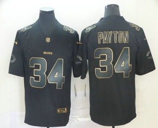 Men's Chicago Bears #34 Walter Payton Black Gold 2019 Vapor Untouchable Stitched NFL Nike Limited Jersey