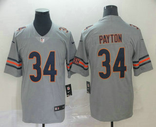 Men's Chicago Bears #34 Walter Payton Grey 2019 Inverted Legend Stitched NFL Nike Limited Jersey