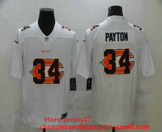Men's Chicago Bears #34 Walter Payton White 2020 Shadow Logo Vapor Untouchable Stitched NFL Nike Limited Jersey
