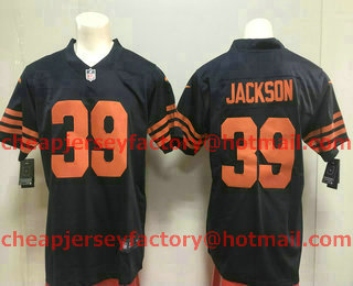 Men's Chicago Bears #39 Eddie Jackson Blue with Orange 2017 Vapor Untouchable Stitched NFL Nike Limited Jersey
