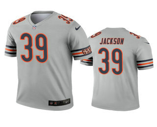 Men's Chicago Bears #39 Eddie Jackson Silver Inverted Legend Jersey