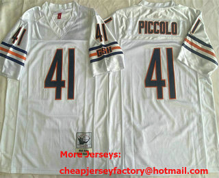 Men's Chicago Bears #41 Brian Piccolo White 1965 Throwback Jersey