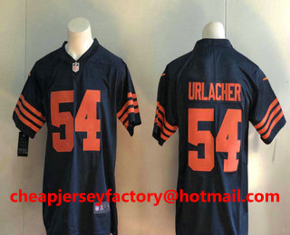 Men's Chicago Bears #54 Brian Urlacher Blue with Orange 2017 Vapor Untouchable Stitched NFL Nike Limited Jersey