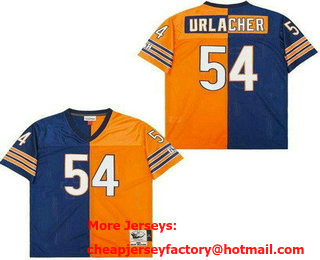 Men's Chicago Bears #54 Brian Urlacher Navy Orange Split Throwback Jersey