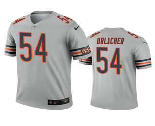 Men's Chicago Bears #54 Brian Urlacher Silver Inverted Legend Jersey