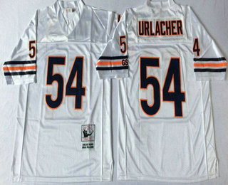 Men's Chicago Bears #54 Brian Urlacher White Throwback Jersey by Mitchell & Ness