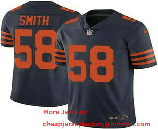 Men's Chicago Bears #58 Roquan Smith Limited Navy Alternate Vapor Jersey