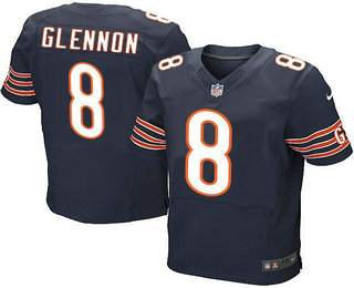 Men's Chicago Bears #8 Mike Glennon Navy Blue Team Color Stitched NFL Nike Elite Jersey