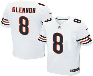 Men's Chicago Bears #8 Mike Glennon White Road Stitched NFL Nike Elite Jersey