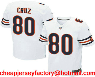 Men's Chicago Bears #80 Victor Cruz White Road Stitched NFL Nike Elite Jersey