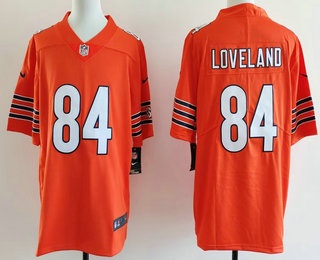 Men's Chicago Bears #84 Colston Loveland Limited Orange Vapor Jersey