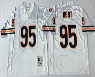 Men's Chicago Bears #95 Richard Dent White Throwback Jersey by Mitchell & Ness