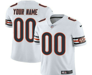 Men's Chicago Bears Custom Vapor Untouchable White Road NFL Nike Limited Jersey