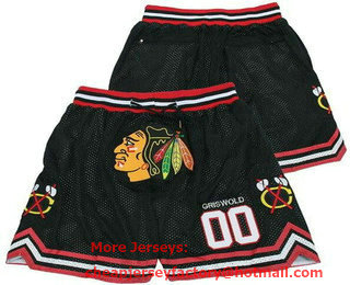 Men's Chicago Blackhawks #00 Clark Griswold Black Big Logo Just Don Shorts